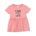 thumbnail image 1 of Inktastic Mamaw and Pappy Grandchild Sloth Girls Baby Dress, 1 of 5