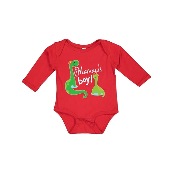 Inktastic Mamaws Boy Grandson Gift Dinosaur Boys Long Sleeve Baby Bodysuit