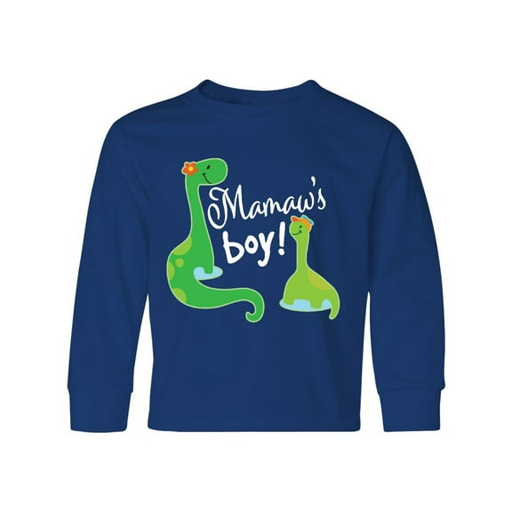 Inktastic Mamaws Boy Grandson Gift Dinosaur Long Sleeve Youth T-Shirt