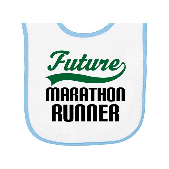 Inktastic Marathon Runner Childs Baby Terry Cloth Bib