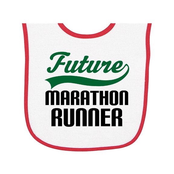Inktastic Marathon Runner Childs Baby Terry Cloth Bib