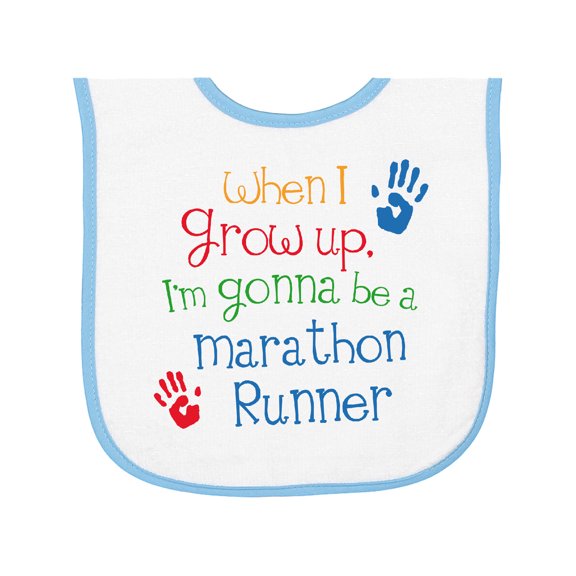 Inktastic Marathon Runner Future Baby Terry Cloth Bib