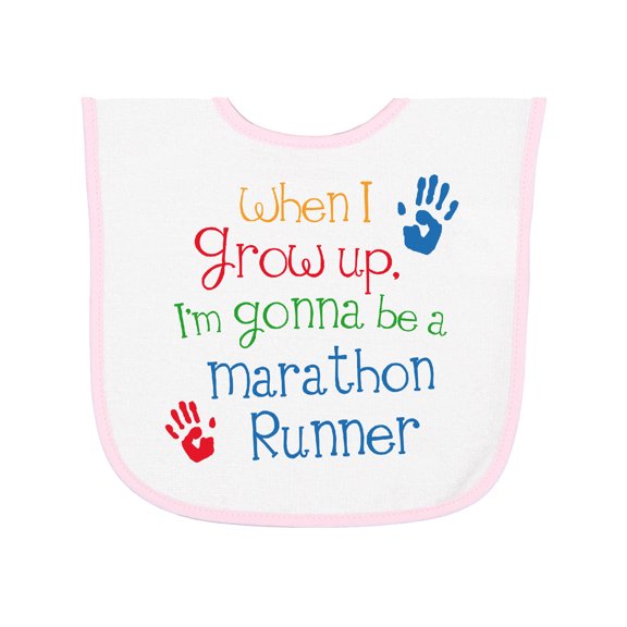 Inktastic Marathon Runner Future Baby Terry Cloth Bib