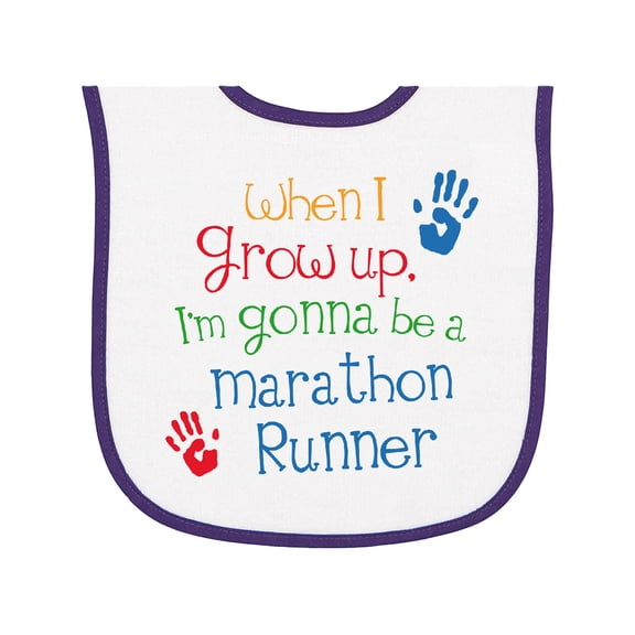Inktastic Marathon Runner Future Baby Terry Cloth Bib