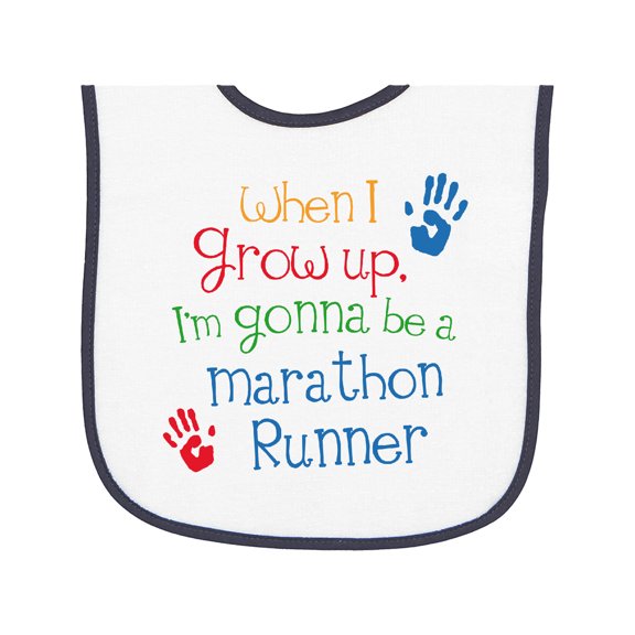 Inktastic Marathon Runner Future Baby Terry Cloth Bib
