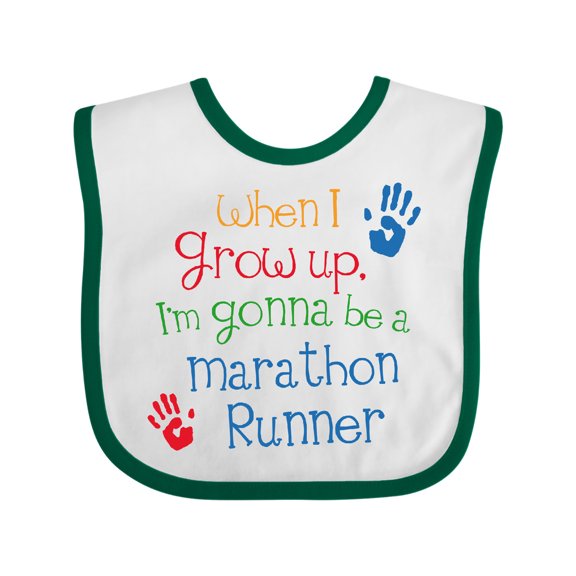 Inktastic Marathon Runner Future Boys or Girls Baby Bib