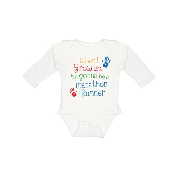 Inktastic Marathon Runner Future Boys or Girls Long Sleeve Baby Bodysuit