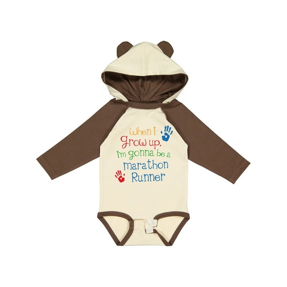 Inktastic Marathon Runner Future Boys or Girls Long Sleeve Baby Bodysuit