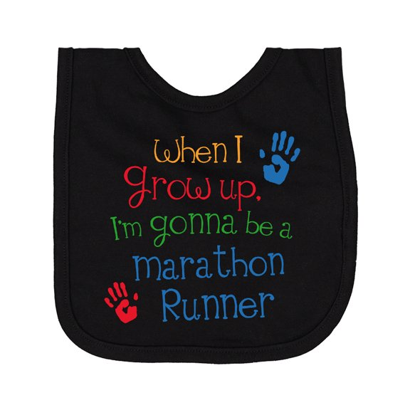 Inktastic Marathon Runner Future Newborn Bib