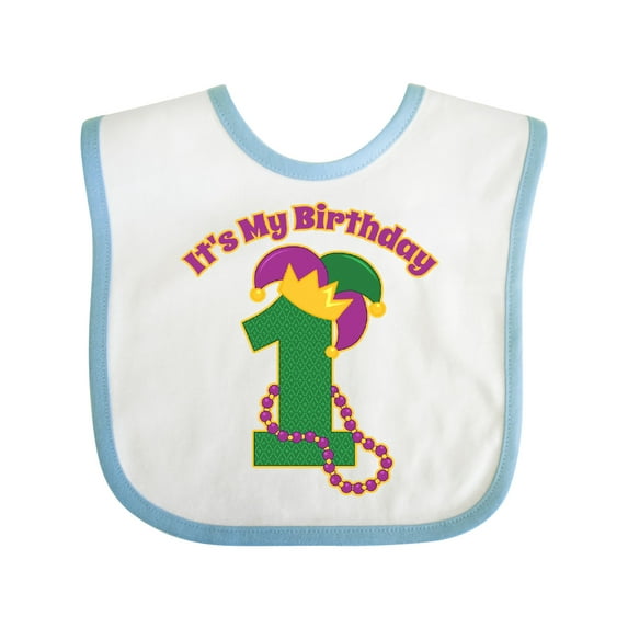 Inktastic Mardi Gras 1st Birthday Boys or Girls Baby Bib