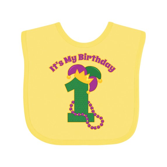 Inktastic Mardi Gras 1st Birthday Boys or Girls Baby Bib