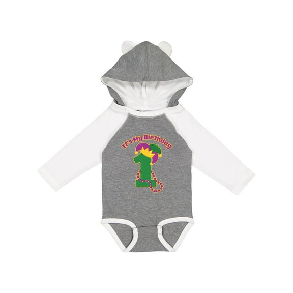 Inktastic Mardi Gras 1st Birthday Boys or Girls Long Sleeve Baby Bodysuit