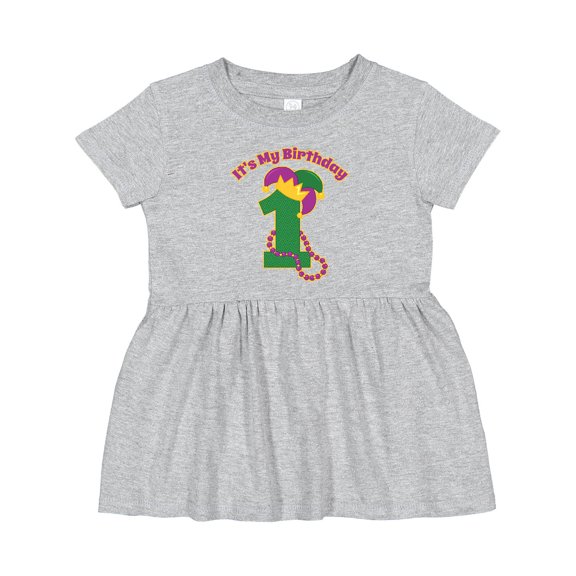 Inktastic Mardi Gras 1st Birthday Girls Baby Dress