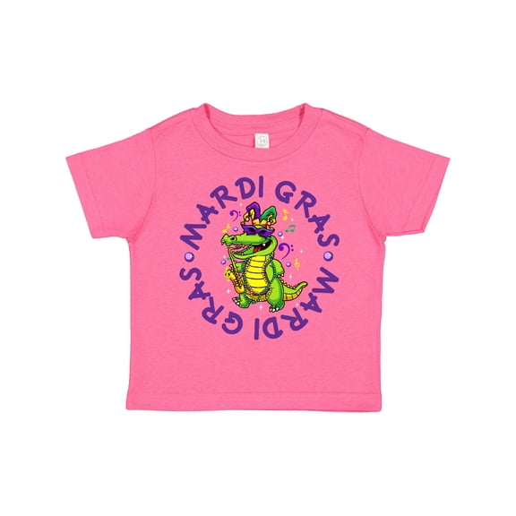 Inktastic Mardi Gras 2021 Party Alligator Boys or Girls Toddler T-Shirt