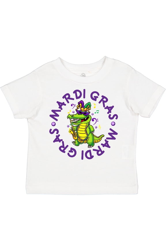 Mardi Gras 2021 Party Alligator Boys or Girls Toddler T-Shirt