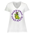 thumbnail image 1 of Inktastic Mardi Gras 2021 Party Alligator Women's Plus Size V-Neck T-Shirt, 1 of 5