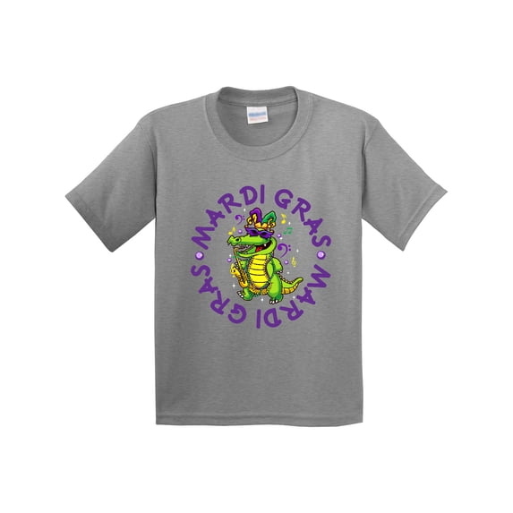 Inktastic Mardi Gras Party Alligator Youth T-Shirt