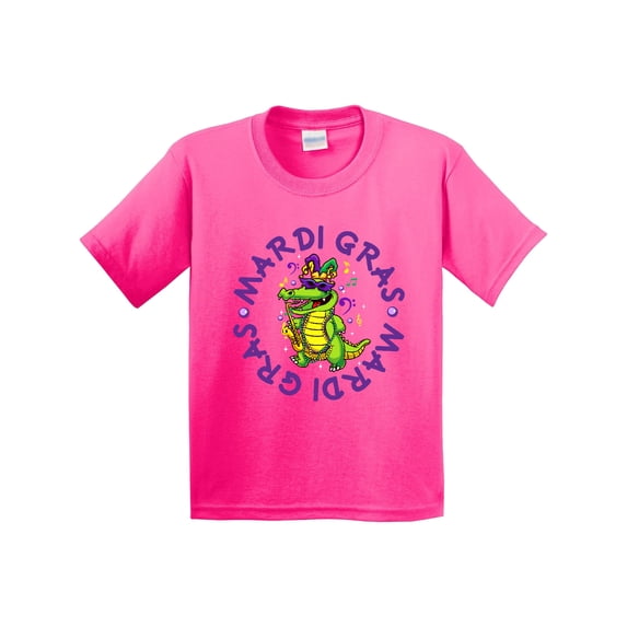 Inktastic Mardi Gras Party Alligator Youth T-Shirt