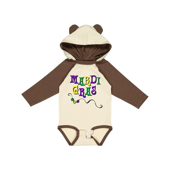 Inktastic Mardi Gras Beads Boys or Girls Long Sleeve Baby Bodysuit