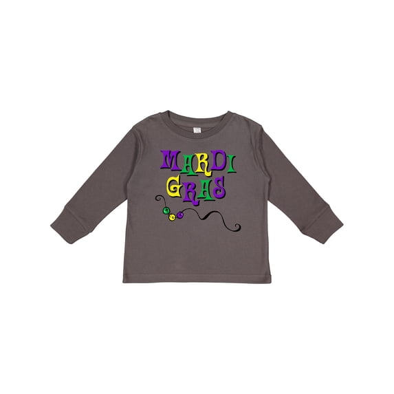 Inktastic Mardi Gras Beads Boys or Girls Long Sleeve Toddler T-Shirt