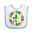 thumbnail image 1 of Inktastic Mardi Gras Beads and Fleur De Lis Boys or Girls Baby Bib, 1 of 4