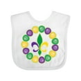 thumbnail image 1 of Inktastic Mardi Gras Beads and Fleur De Lis Boys or Girls Baby Bib, 1 of 4