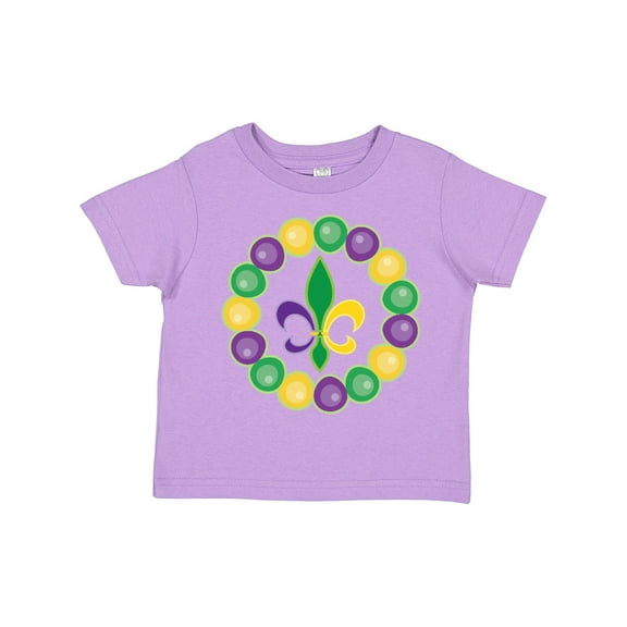 Inktastic Mardi Gras Beads and Fleur De Lis Boys or Girls Toddler T-Shirt