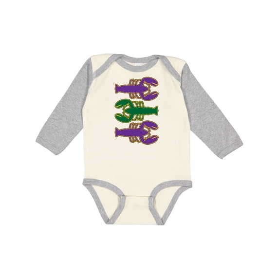Inktastic Mardi Gras Celebration Funny Crawfish Boys or Girls Long Sleeve Baby Bodysuit