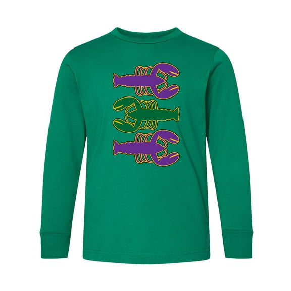 Inktastic Mardi Gras Celebration Funny Crawfish Long Sleeve Youth T-Shirt
