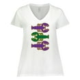 thumbnail image 1 of Inktastic Mardi Gras Celebration Funny Crawfish Women's Plus Size V-Neck T-Shirt, 1 of 5