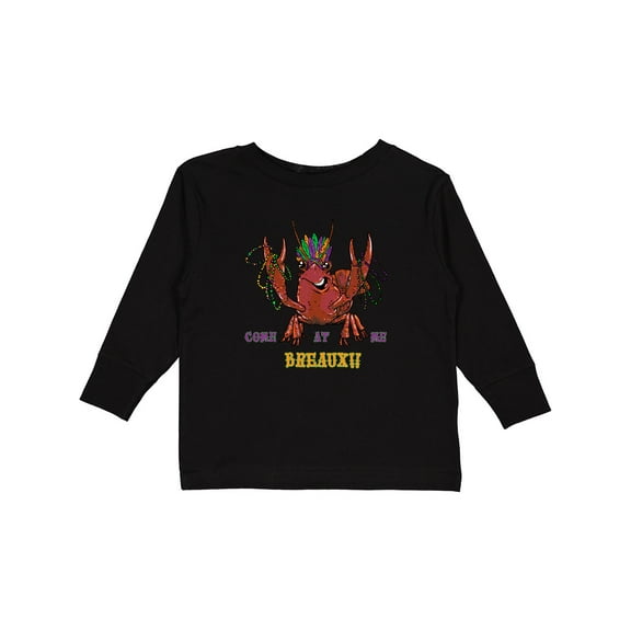 Inktastic Mardi Gras Come at Me Breaux Crayfish Boys or Girls Long Sleeve Toddler T-Shirt