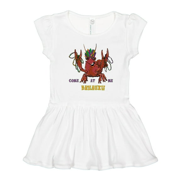 Inktastic Mardi Gras Come at Me Breaux Crayfish Girls Toddler Dress