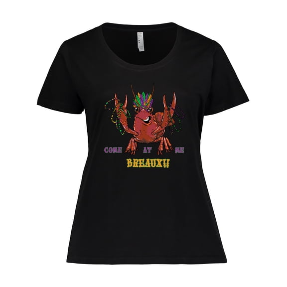 Inktastic Mardi Gras Come at Me Breaux Crayfish Women's Plus Size T-Shirt