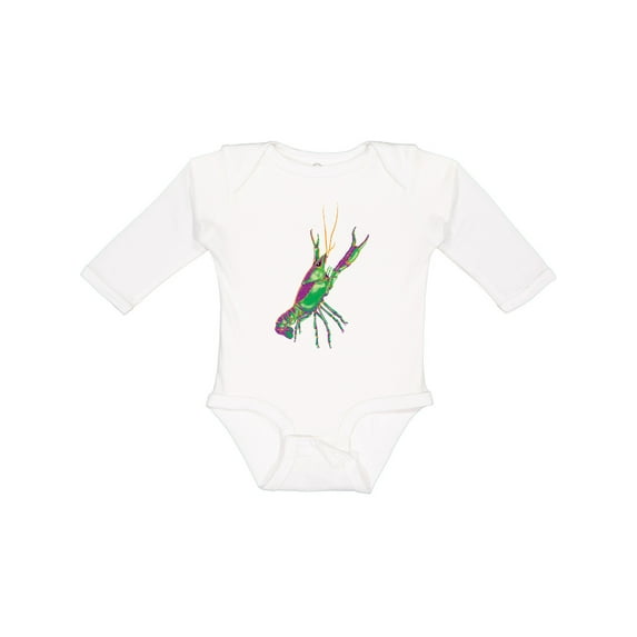Inktastic Mardi Gras Crayfish Artsy Boys or Girls Long Sleeve Baby Bodysuit