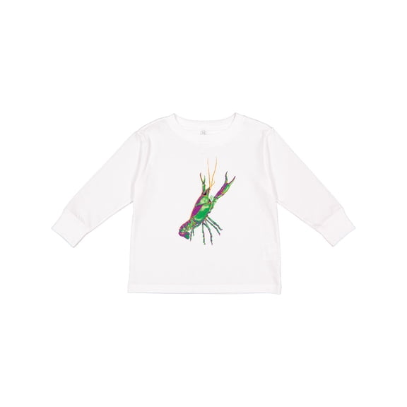 Inktastic Mardi Gras Crayfish Artsy Boys or Girls Long Sleeve Toddler T-Shirt