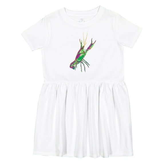 Inktastic Mardi Gras Crayfish Artsy Girls Toddler Dress