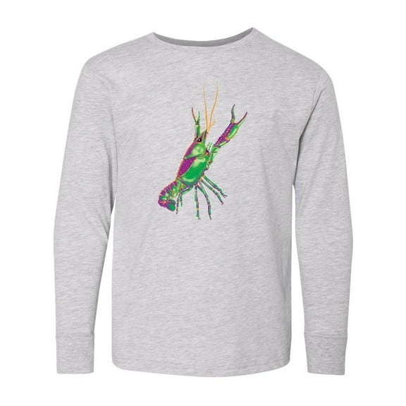 Inktastic Mardi Gras Crayfish Artsy Long Sleeve Youth T-Shirt