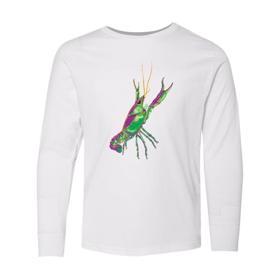 Inktastic Mardi Gras Crayfish Artsy Long Sleeve Youth T-Shirt