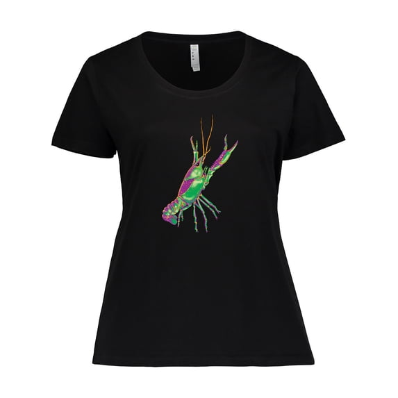 Inktastic Mardi Gras Crayfish Artsy Women's Plus Size T-Shirt