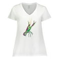 thumbnail image 1 of Inktastic Mardi Gras Crayfish Artsy Women's Plus Size V-Neck T-Shirt, 1 of 5