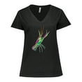 thumbnail image 1 of Inktastic Mardi Gras Crayfish Artsy Women's Plus Size V-Neck T-Shirt, 1 of 5