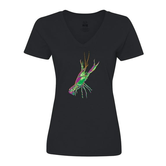 Inktastic Mardi Gras Crayfish Artsy Women's V-Neck T-Shirt