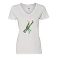 thumbnail image 1 of Inktastic Mardi Gras Crayfish Artsy Women's V-Neck T-Shirt, 1 of 5