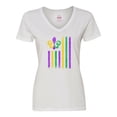 thumbnail image 1 of Inktastic Mardi Gras Flag 2 Women's V-Neck T-Shirt, 1 of 5