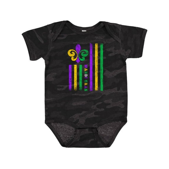 Inktastic Mardi Gras Flag Boys or Girls Baby Bodysuit