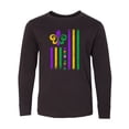 thumbnail image 1 of Inktastic Mardi Gras Flag Long Sleeve Youth T-Shirt, 1 of 5