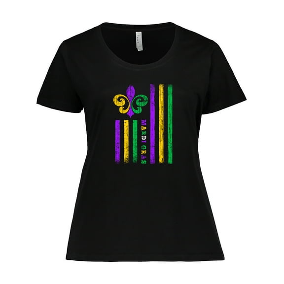 Inktastic Mardi Gras Flag Women's Plus Size T-Shirt