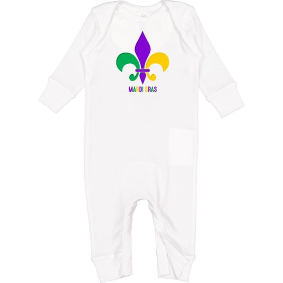Inktastic Mardi Gras Fleur De Lis Baby Romper Coveralls
