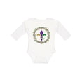 thumbnail image 1 of Inktastic Mardi Gras Fleur De Lis Beads Boys or Girls Long Sleeve Baby Bodysuit, 1 of 5