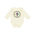 thumbnail image 1 of Inktastic Mardi Gras Fleur De Lis Beads Boys or Girls Long Sleeve Baby Bodysuit, 1 of 5